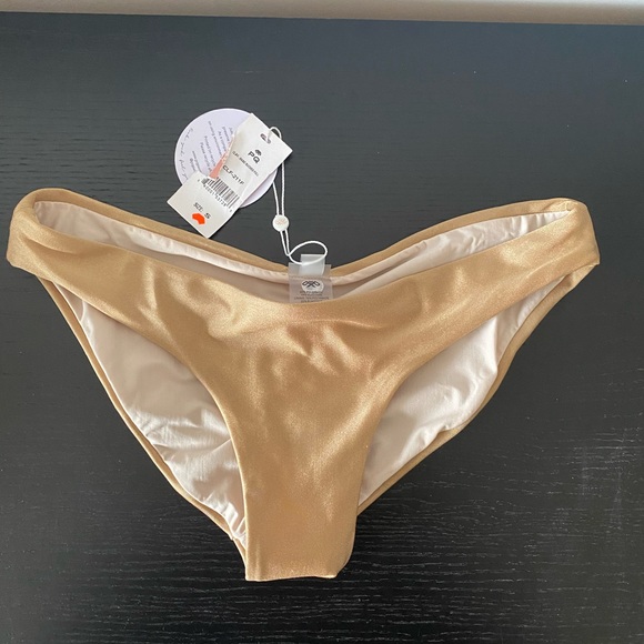 BNWT PQ Swim Gold Cheeky Bikini Bottoms - Picture 2 of 3